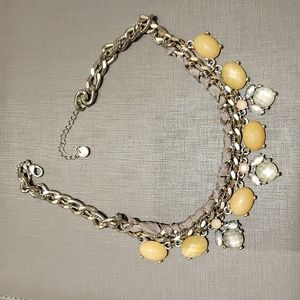 Loft multi media woven crystal pastel necklace